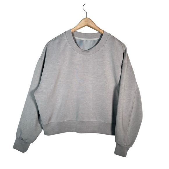 LULULEMON Perfectly Oversized Cropped Crew Softstreme Sweater in Grey Sage - Picture 13 of 13